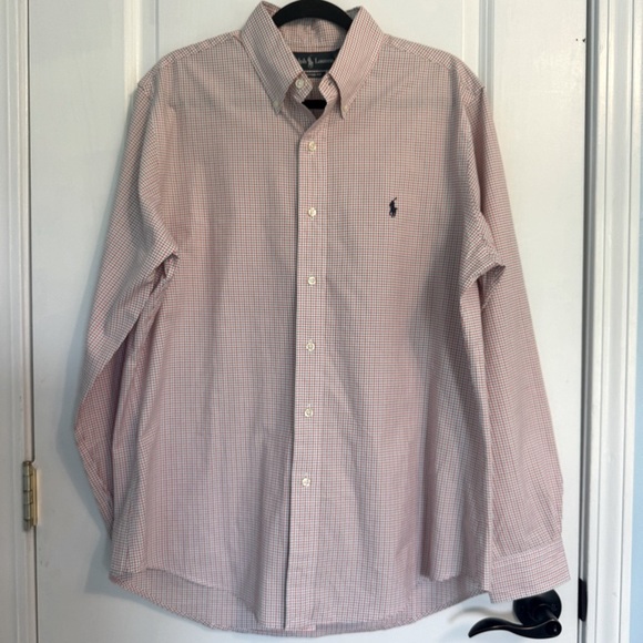 Ralph Lauren Polo Men's Custom Fit Checkered Button Up Shirt Size Large - Picture 1 of 5